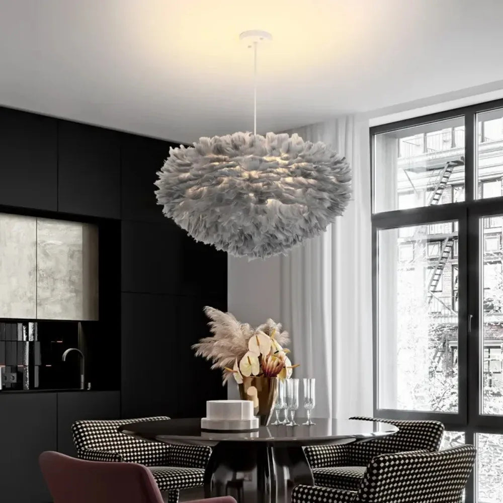 Maliben | Scandinavian Feathers Pendant Lamp With Modern Led