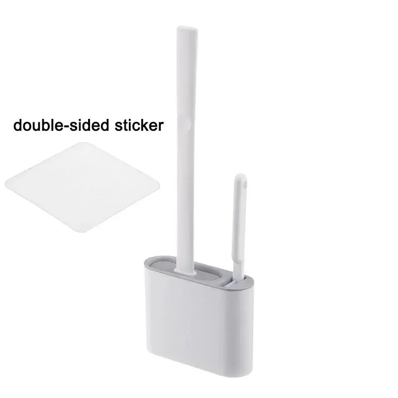 Maliben | Toilet Brush Hygiebrush Duoclean | 2-In-1 Silicone Toilet Brush Set With Wall Mount | Antibacterial & Space-Saving