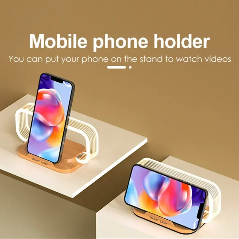 Maliben | Lumicharge Touch | Led Table Lamp With Wireless Charger | Dimmable & Touch Control | Qi Fast Charging Function | Wood Look