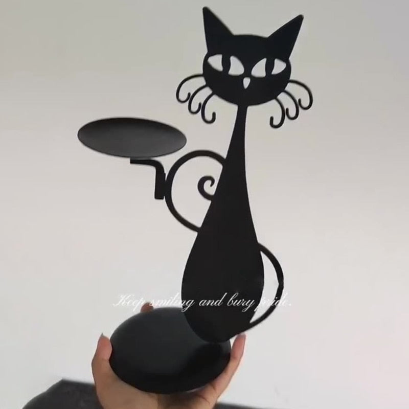 MAliben | Black Cat Candle Holder | Add a Touch Of Mystique To Your Interior