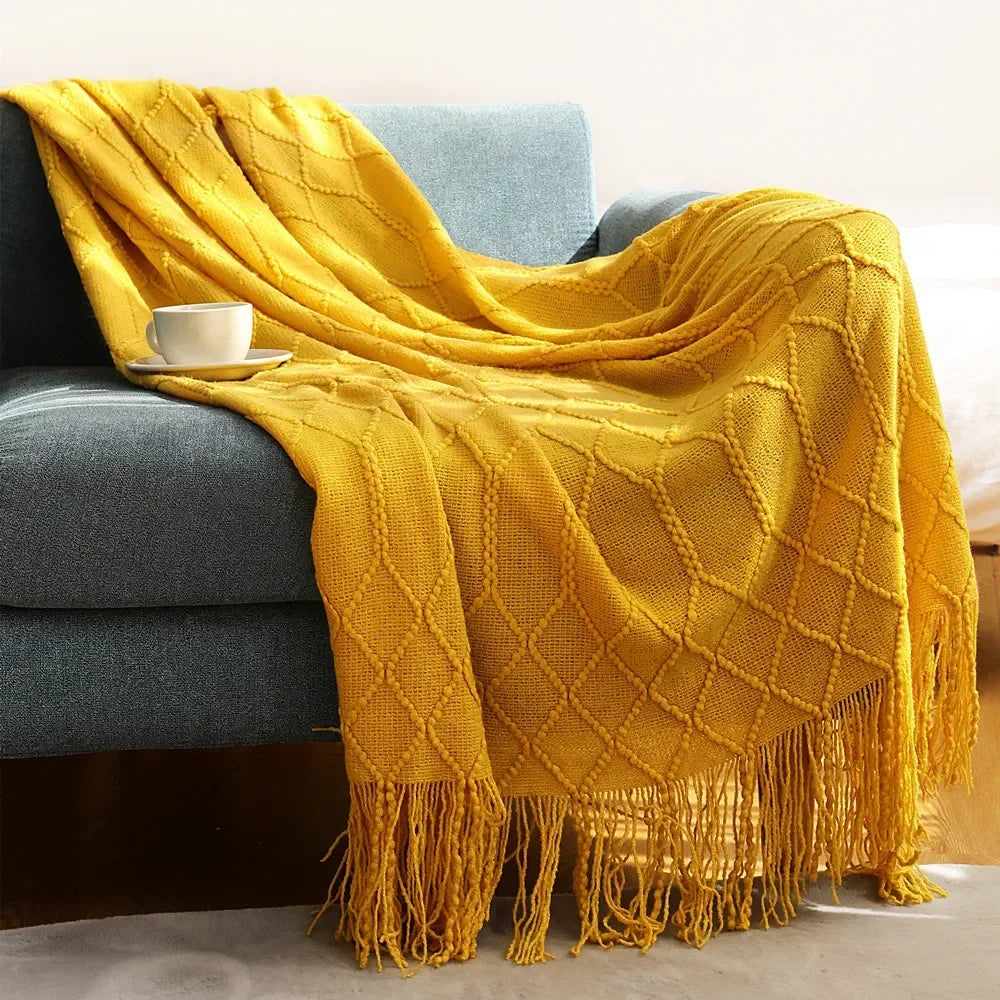 Maliben Nordic Style Dick Knitted Blanket