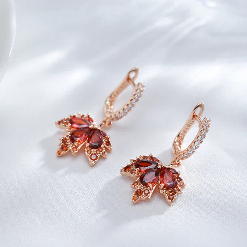 Maliben | Dainty Autumn Maple Leaf Earrings