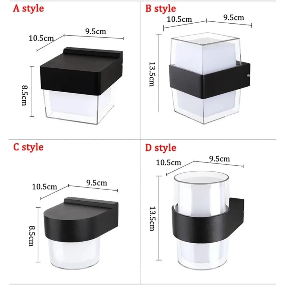 Maliben | Aurobeam Led Outdoor Wall Light | Waterproof Ip65 | Modern Design For Balcony, Garden & Entrance | 9w / 18w
