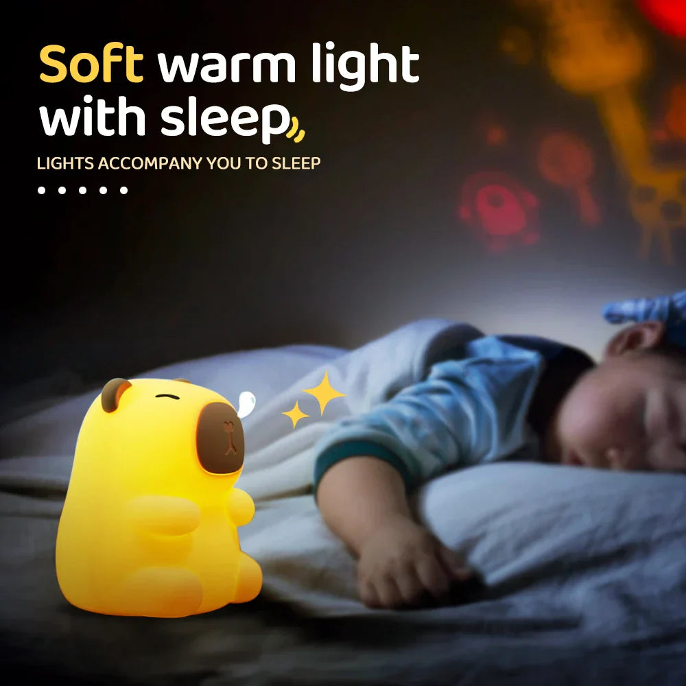 Maliben | Cappyglow Night Light | Silicone | Warm White & Rgb | Dimmable | Rechargeable | 12 X 9 X 11 Cm