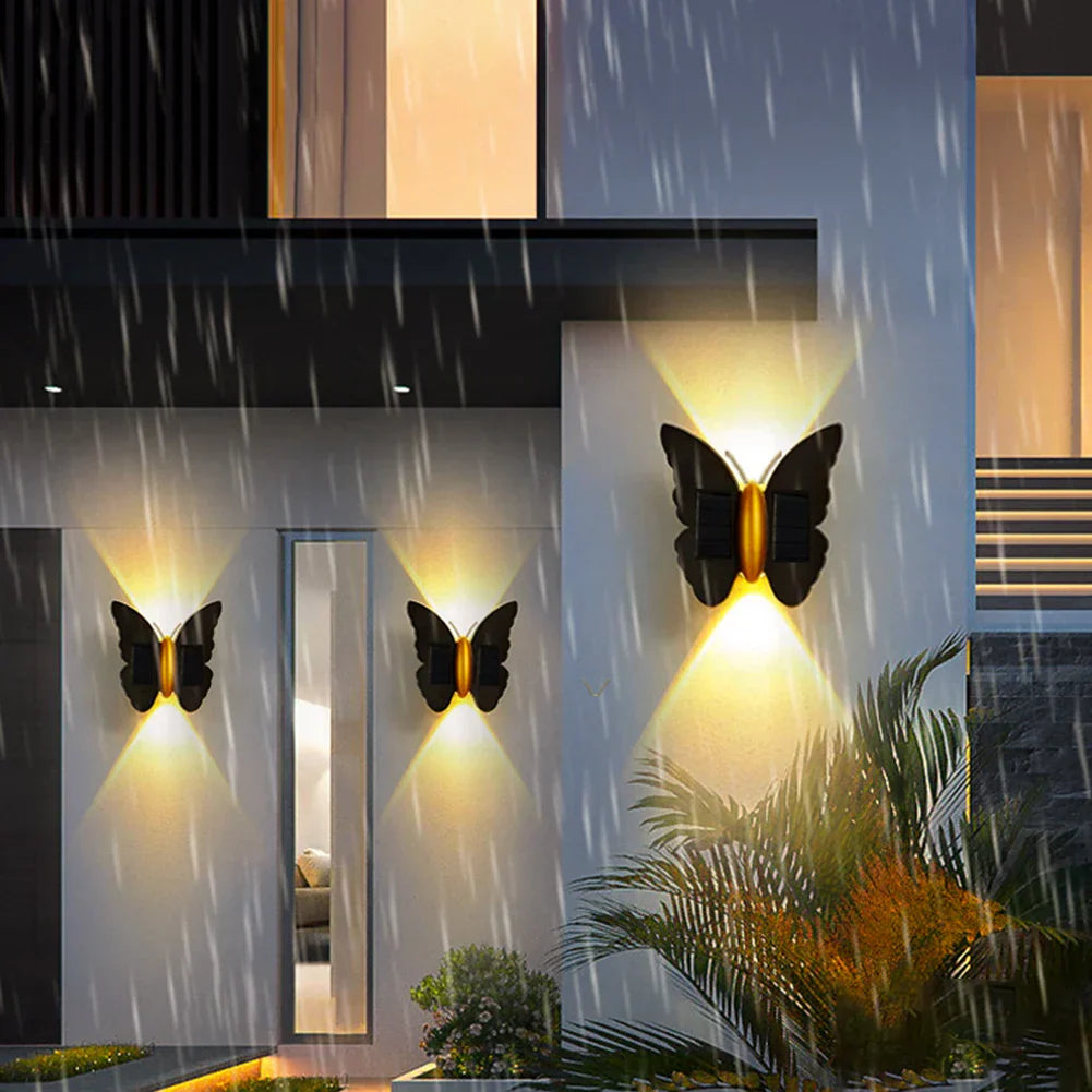 Maliben | Lumora Flyglow Solar Wall Light Butterfly | With Motion Sensor & Auto On/Off | Ip65 Waterproof | For Garden & Entrance