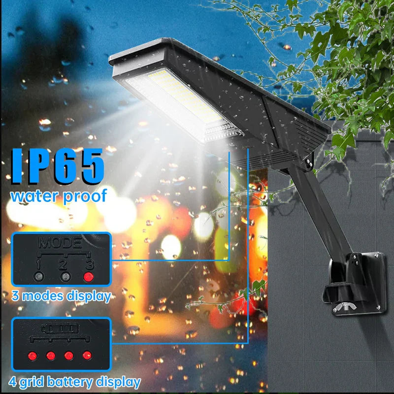 Maliben | Heliotrax Solar Street Lamp With Remote Control | 138 Leds | 3 Light Modes | Ip65 Waterproof | For Garden, Driveway & Yard