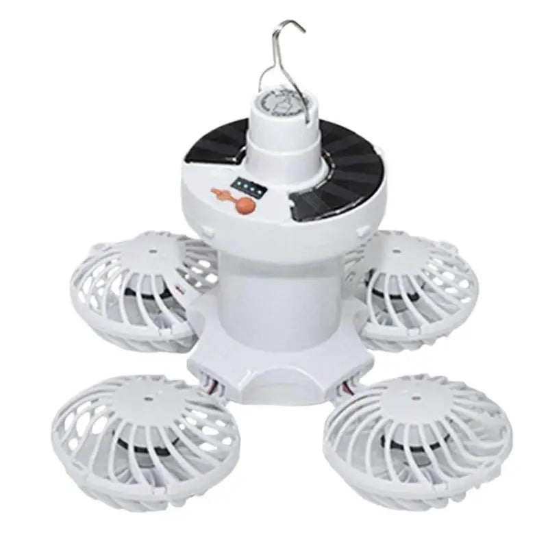 Maliben | Ventolux Solar Camping Lamp With Fan | Foldable & Portable | 3 Wind Levels & Led Lighting | For Tent, Terrace & Outdoor