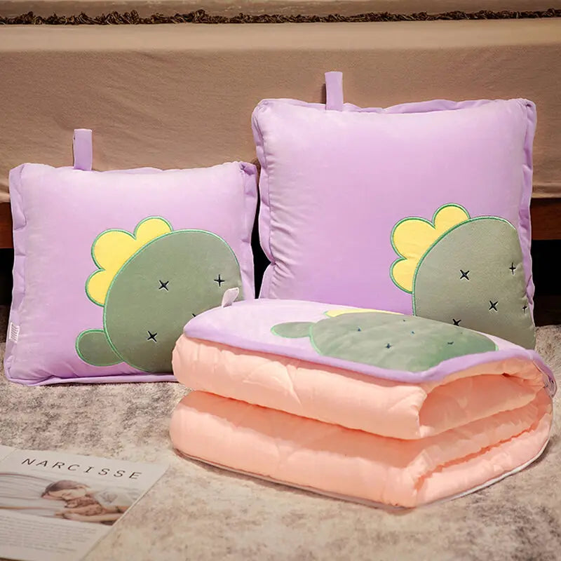 Maliben | Playful Cartoon Toast Foldable Travel Pillow Blanket