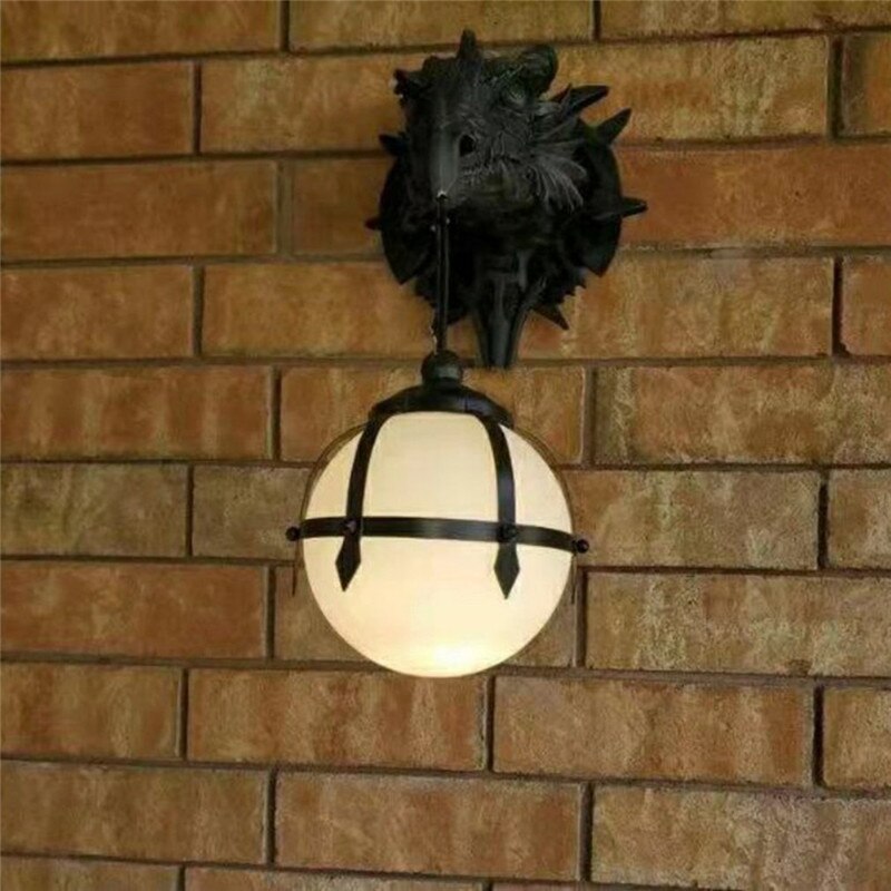 Maliben | LED Lantern with Dragon Head made of Resin for Unique Halloween Decoration