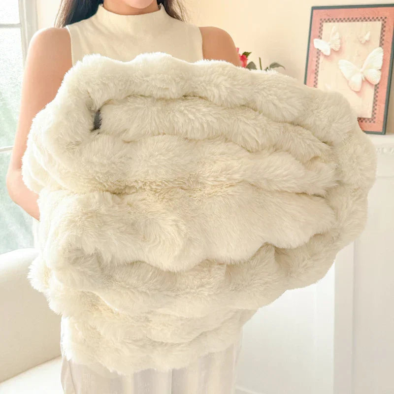 Maliben | Cosyluxe Plush Blanket Double Layer Extra Thick Soft Rabbit Fur Imitation Easy Care