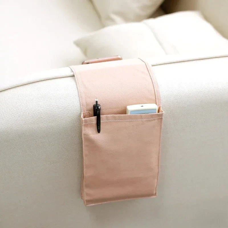 Maliben | Restivo Bed Organizer Made Of Cotton Linen | Hanging Storage With Pockets | For Remote Controls, Books & Accessories – Approx. 30×20×10 Cm