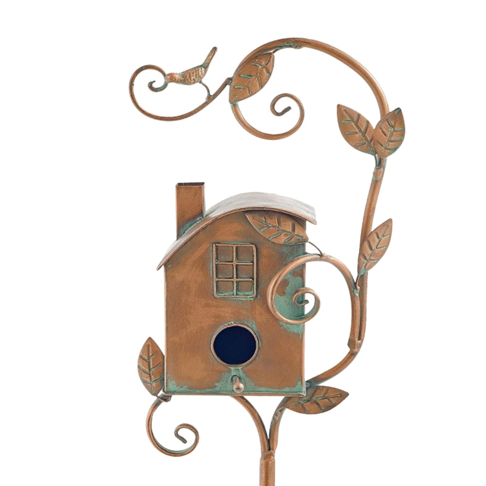 Maliben | Metal Art Birdhouse On Garden Stake - Feathernest