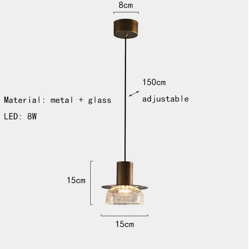 Maliben | Modern Creative Glass Pendant Lamp With Cracked Effect