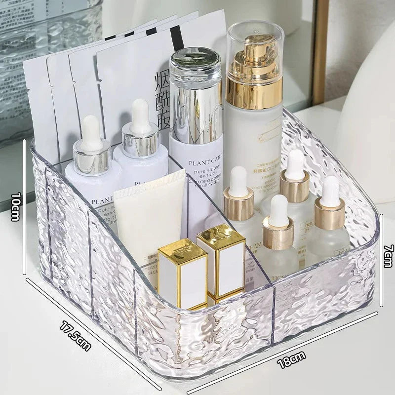 Maliben | Make-Up Organizer Box Clarylux | Water Wave Design | Large Capacity | Open Trapezoidal Shape