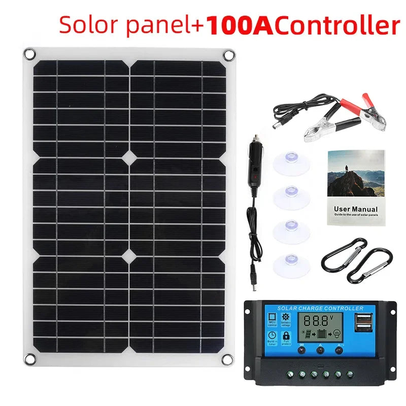 Maliben | Solavibe Solar Panel 1200w | Flexible 12v Charging Panel | 2x Usb & 100a Charge Controller | Outdoor Camping