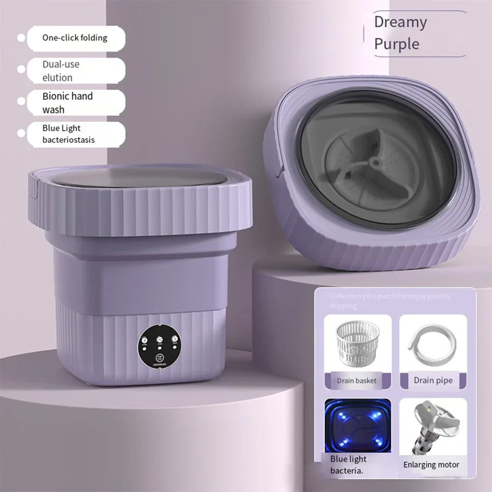 Maliben | Compact Folding Ultrasonic Travel Laundry Washing Machine