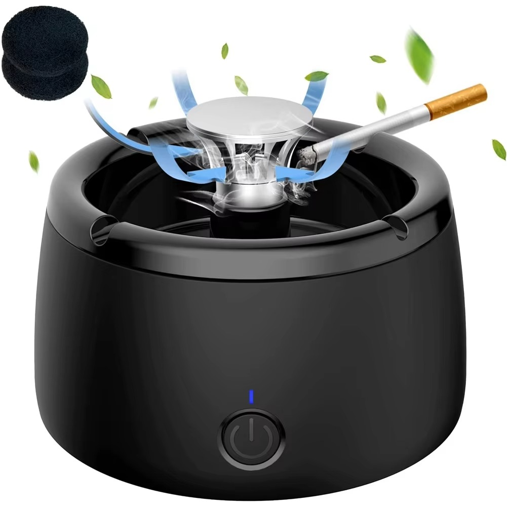 Maliben | Rechargeable Smokeless Ashtray FOr Home, Office, Car or Outdoor Use – Black