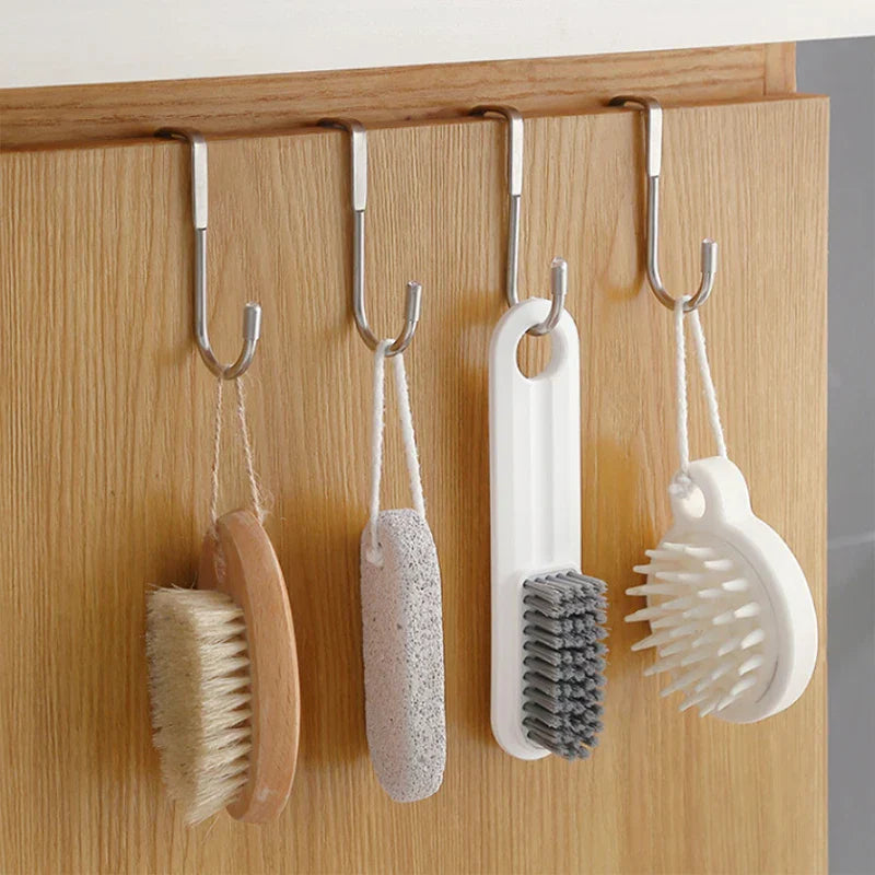 Maliben | DoOr Hooks Duohold | Double Hooks For Cabinet Doors | Stainless Steel 304 | Black or White | No Drilling