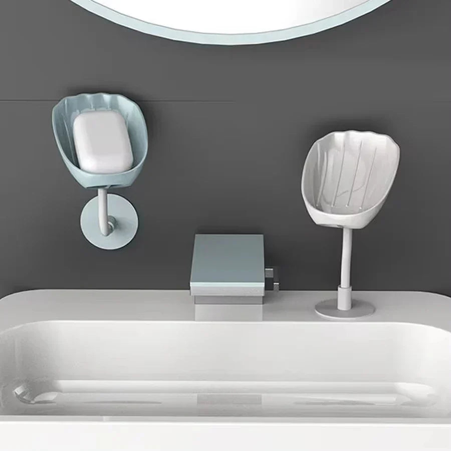 Maliben | Dryloft Soap Holder | Double Chamber With Drain & Lid | Wall Mount Without Drilling | Dust Protection & Space Saving