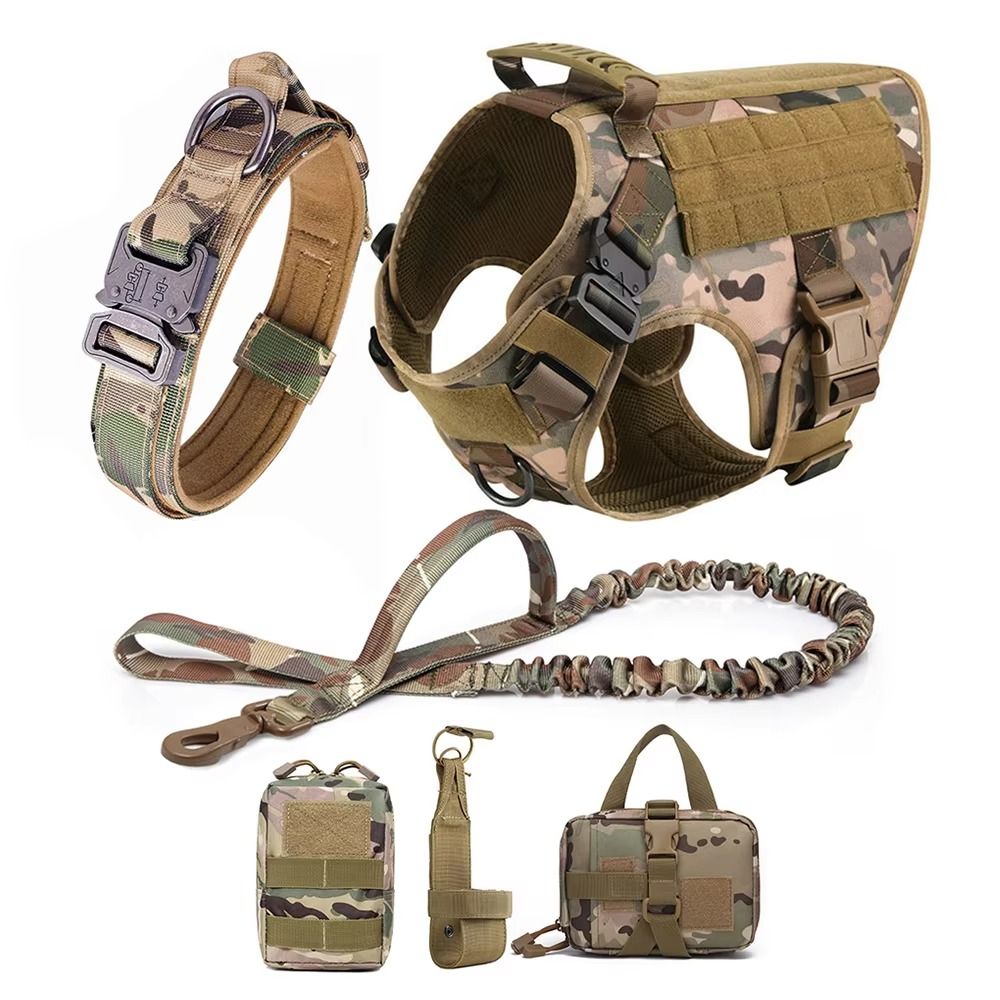 Maliben Tactical Dog Harness and Leash Set for Medium and Large Dogs