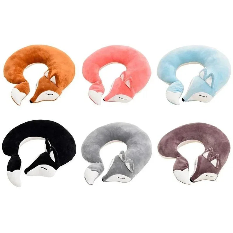 Maliben | Reisefuchs Neck Pillow | Super Soft & Ergonomic | Cartoon Fox Design | For Children & Adults