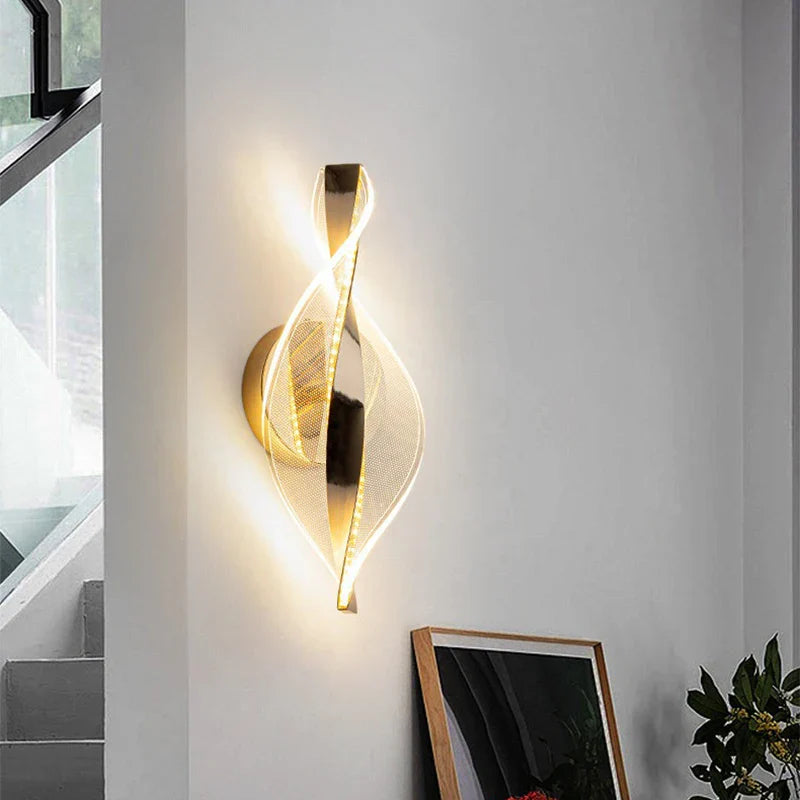 Maliben | Led Wall Light Nordglow | Modern Acrylic & Metal Design | 3-Color Light | Creative Interior Lighting For Living Room & Bedroom
