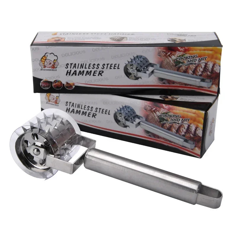 Maliben | Steeltender Meat Tenderizer | Stainless Steel Meat Tenderizer With Hammer Head | For Steak, Schnitzel & Pork | 18 Cm