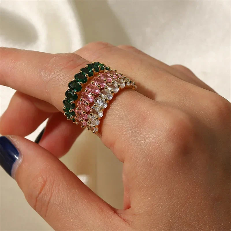 Maliben | Dainty Oval Cut Diamond Adorned Ring