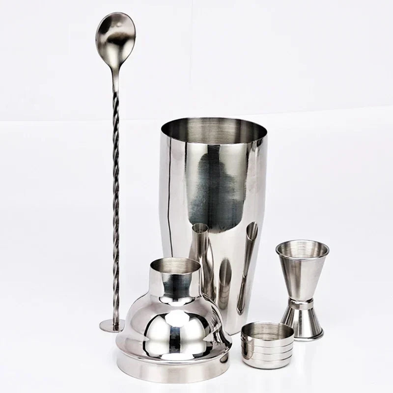 Maliben | 550 ml/750 ml Stainless Steel Cocktail Shaker Mixer Drink Bartender Set Bar Set Tools With Wine Rack Stand Tool for Birthday Gift