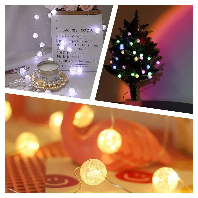 Maliben | Lumiaglow Led String Lights | Warm White | 3 Modes | Battery Operated