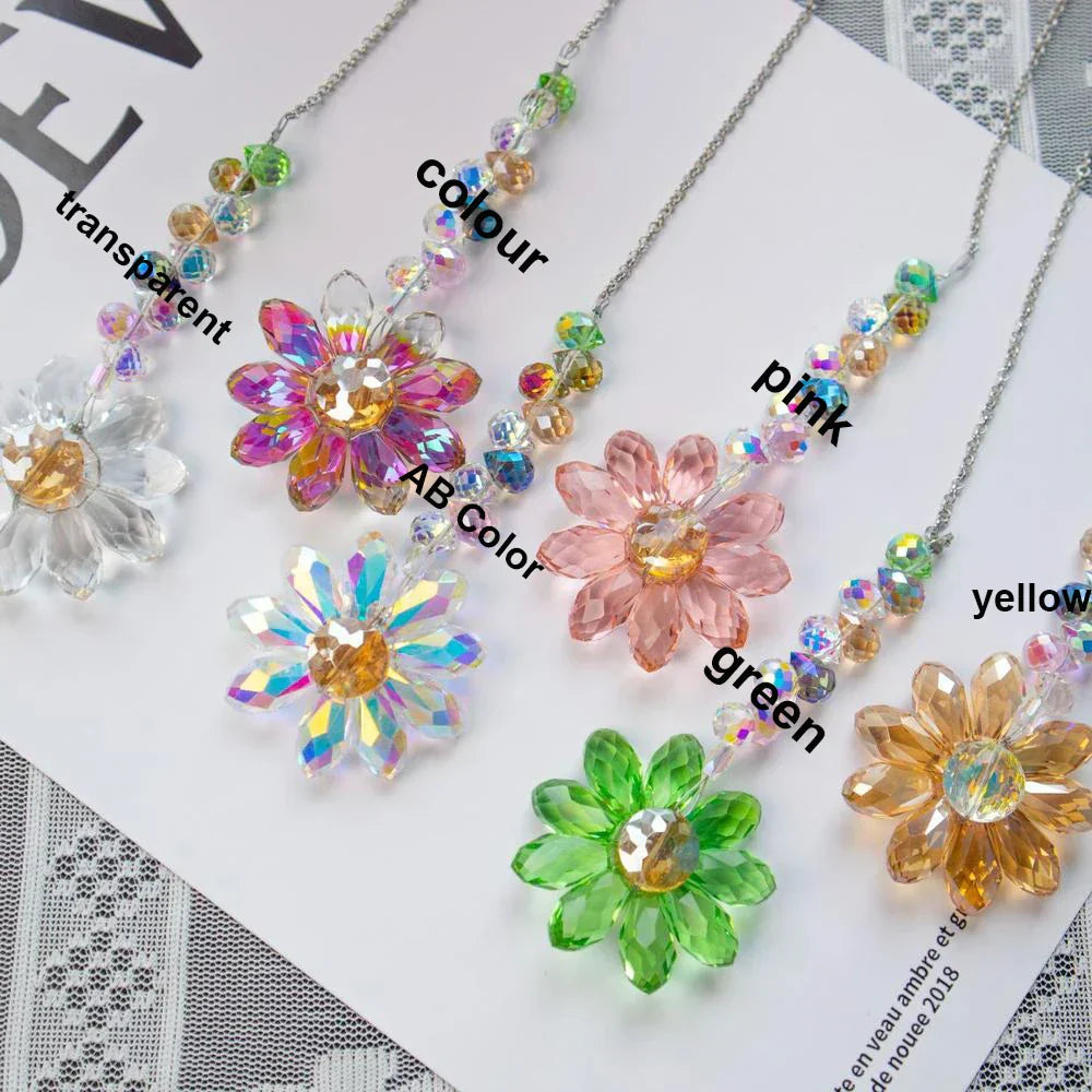 Maliben | Crystal Suncatcher Lumimargarita | K9 Daisy Rainbow Catcher | Window & Garden Decor | 32 Cm | Gift Idea For Home