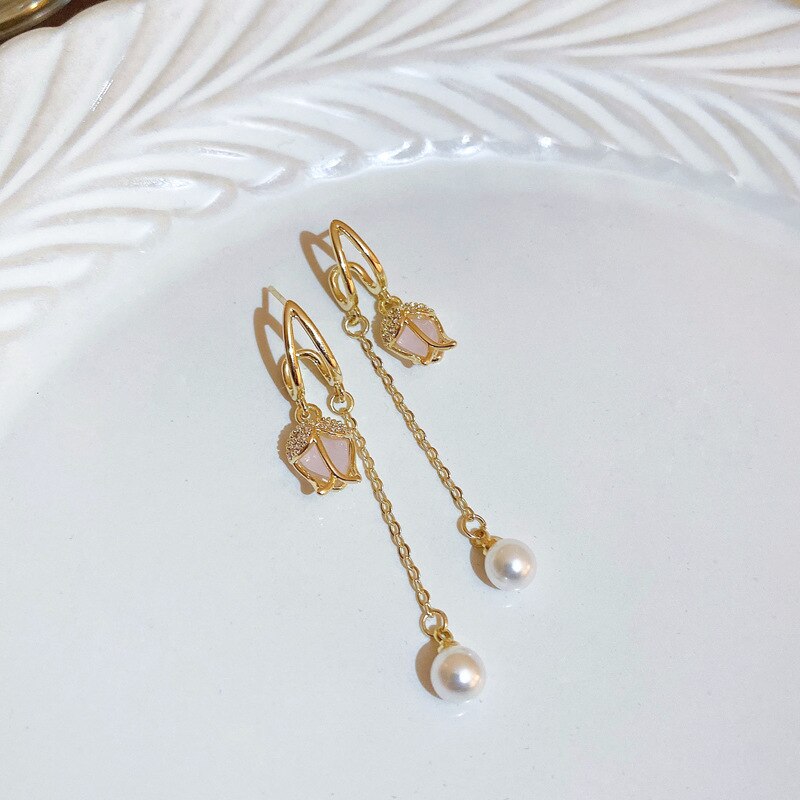 Maliben | Elegant Flower Long Chain Earrings