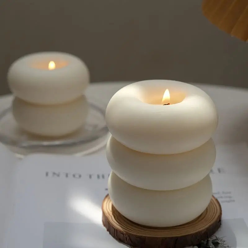 Maliben | Donut Aromatherapy Candle Round Smokeless