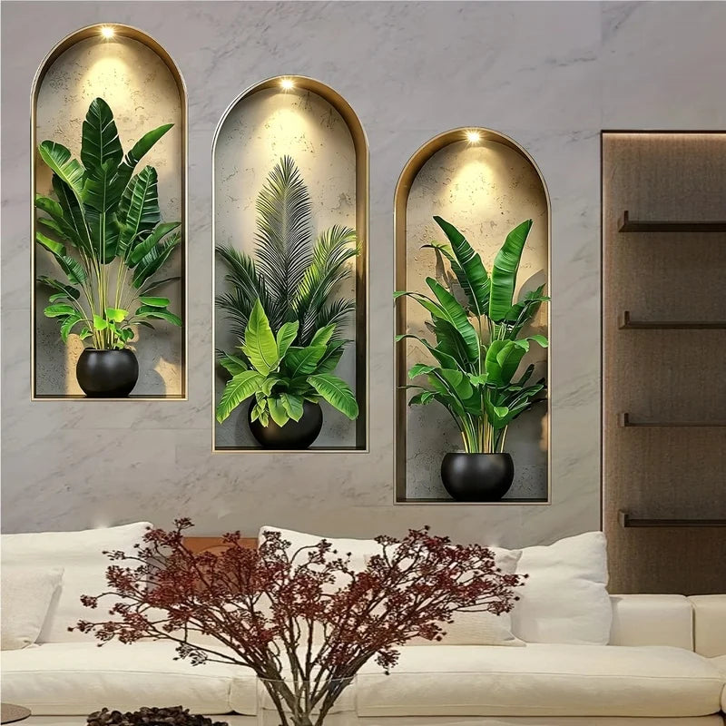 Maliben | Verdeco Wall Stickers | Wall Sticker Plants 3d | Watercolor Look | Self-Adhesive & Residue-Free | Living & Bedroom Decor