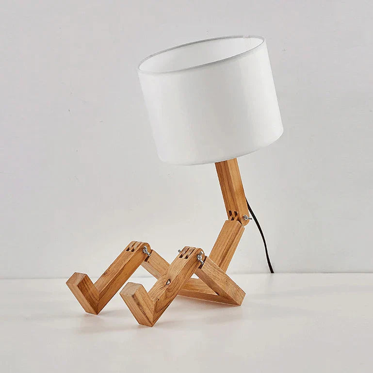 Maliben | Playful Robot Table Lamp - Made Of Sustainable Wood For Creative Spaces