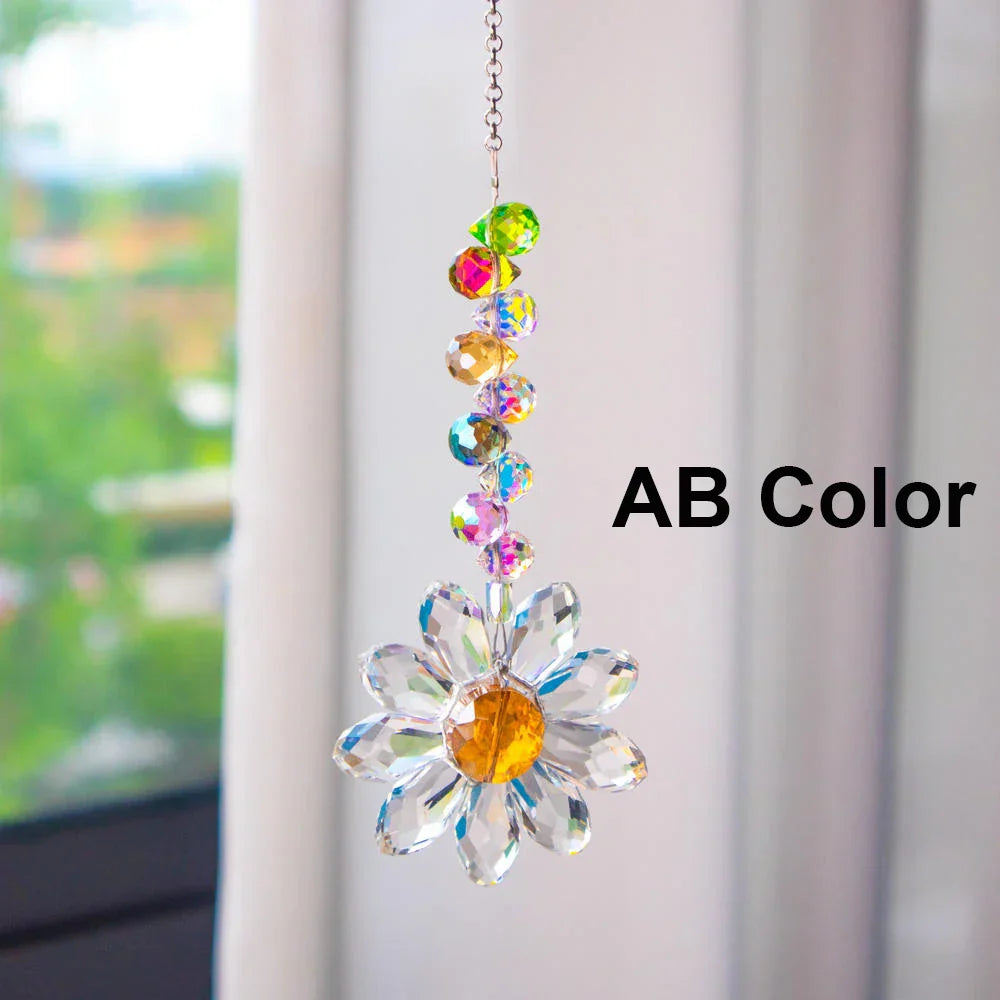 Maliben | Crystal Suncatcher Lumimargarita | K9 Daisy Rainbow Catcher | Window & Garden Decor | 32 Cm | Gift Idea For Home