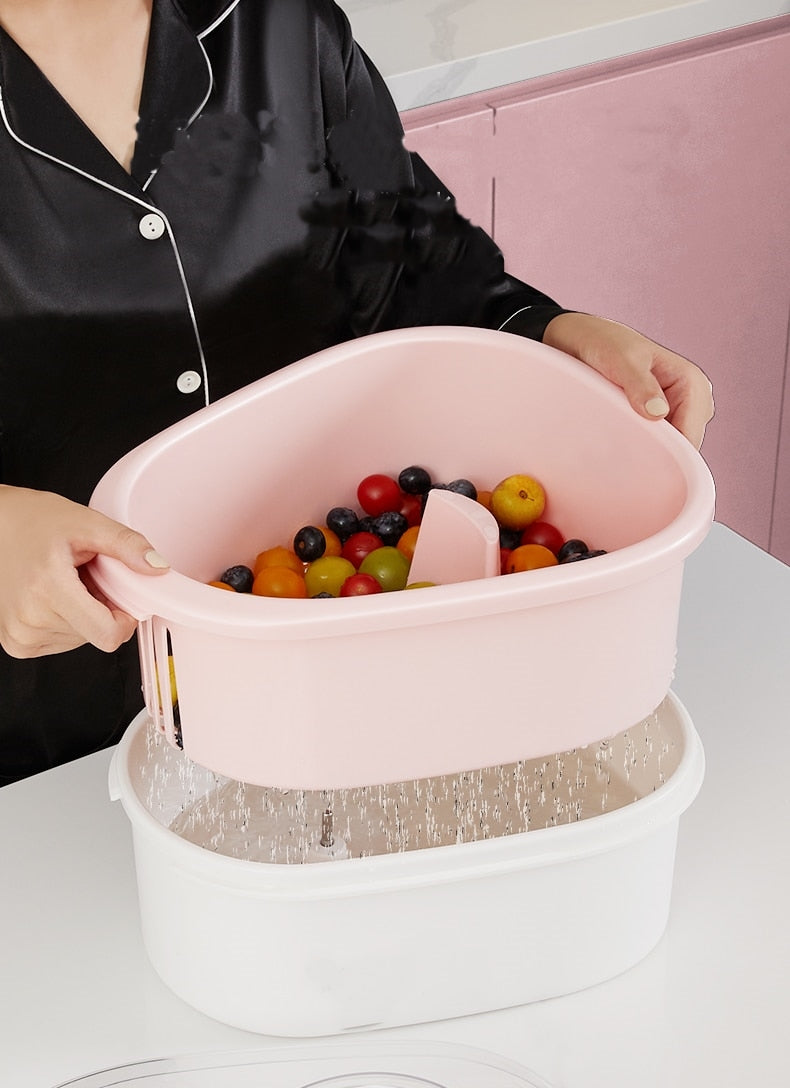 Maliben | Manual Fruit Vegetable Washing Drainer Basket