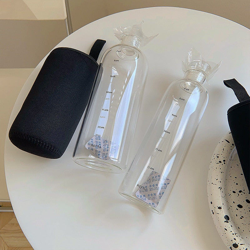 Maliben | Time Scale Heat-Resistant Glass Water Bottle