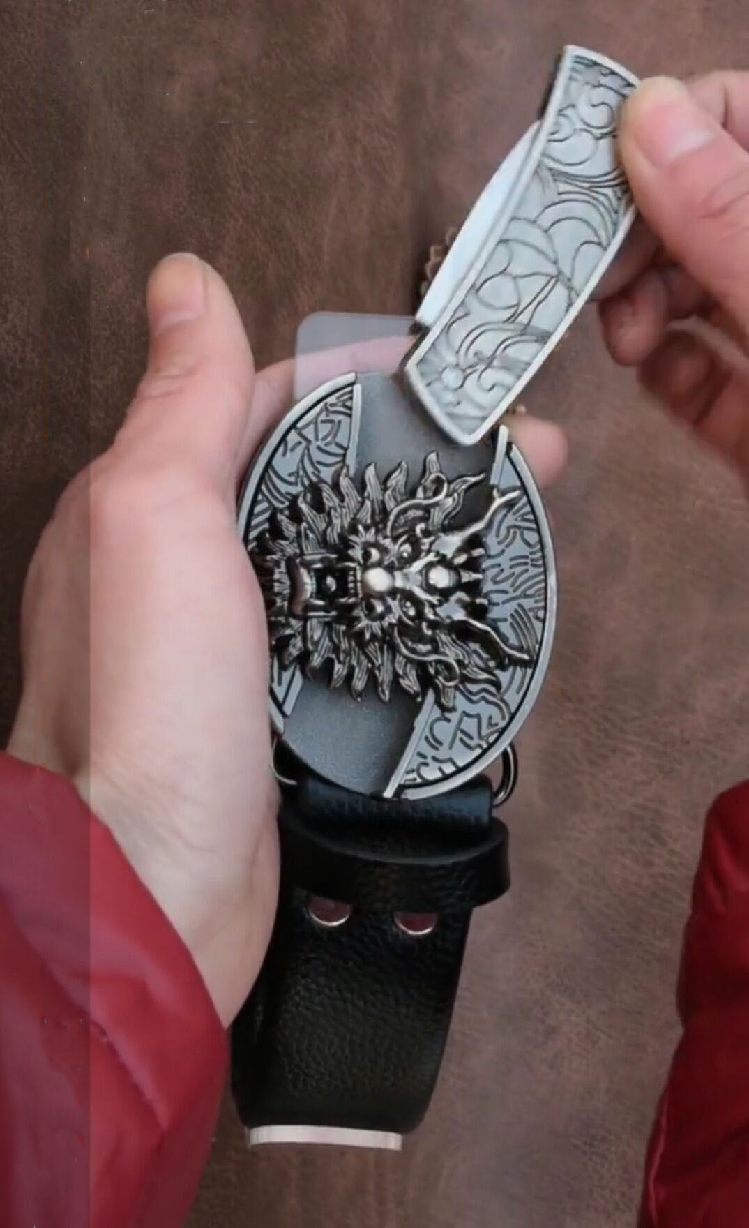 Maliben | Self Defense Mini Knife Leather Belt