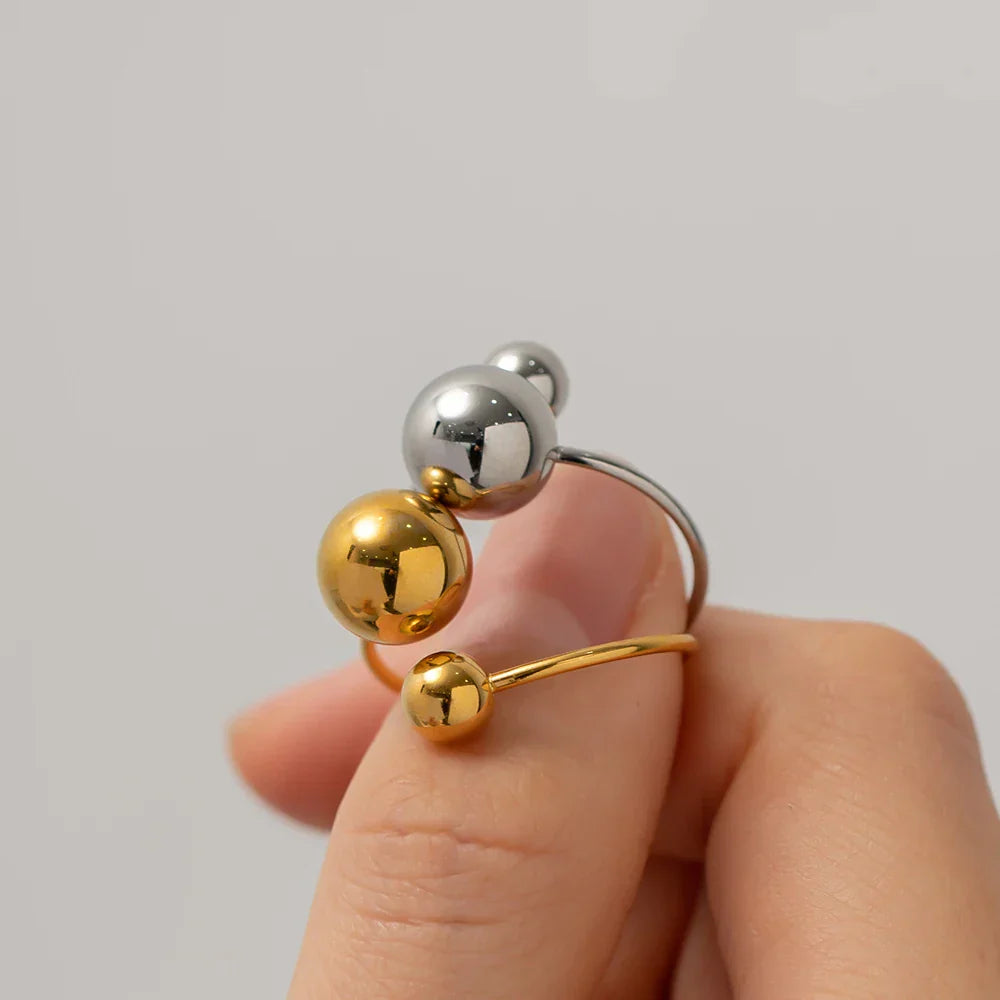 Maliben | 18k Bold Two Ball Open Ring