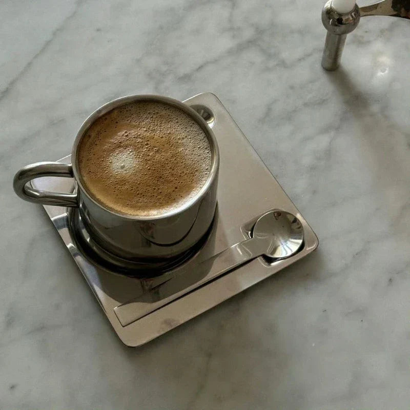 Maliben | Stainless Steel Coffee Cup and Tray