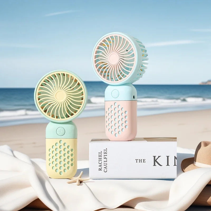 Maliben | Brisebär Mini Hand Fan | Portable & Rechargeable | Quiet & Fragrance Function | Pastel Colors