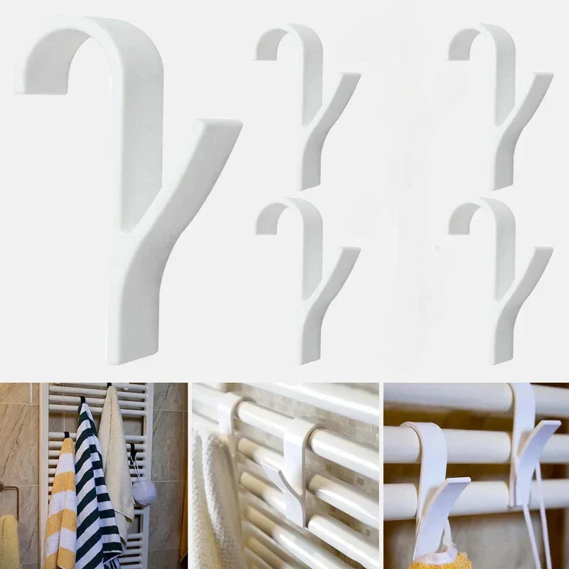 Maliben | Heathook Radiator Hooks Set | 4-Pack | Space-Saving & Transparent | For Bath & Kitchen