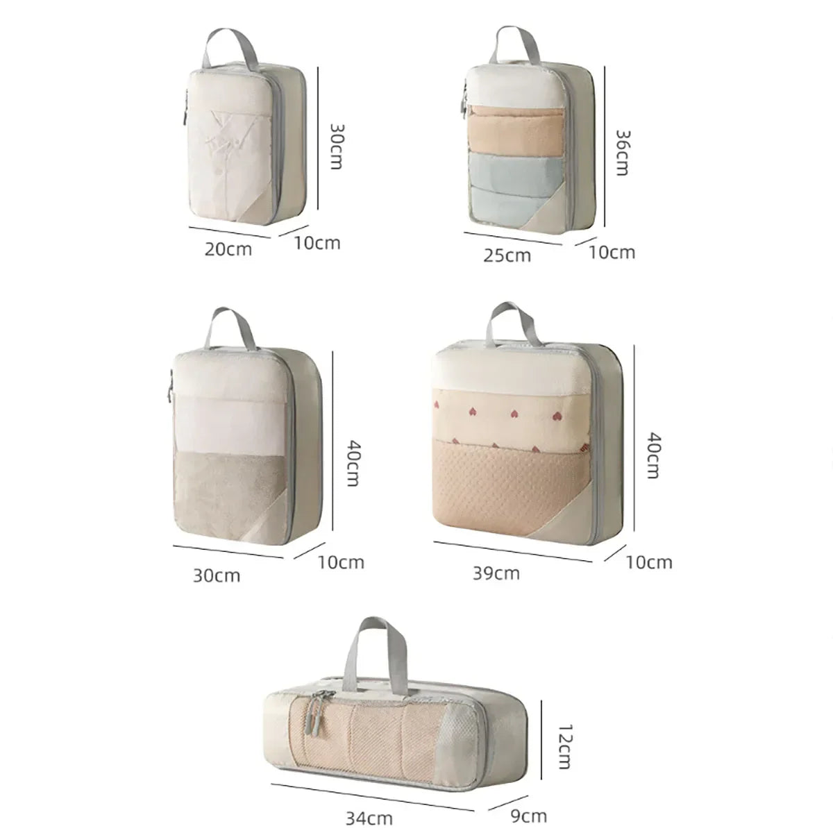 Maliben | Packnest Compression Organizer Set | 5-Piece | Space-Saving & Water-Repellent | Ideal For Travel & Everyday Use