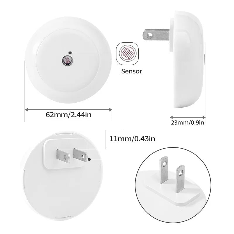 Maliben | Noxora Led Night Light | TwiLight Sensor & Automatic DimmIng | Plug-in light | Warm White