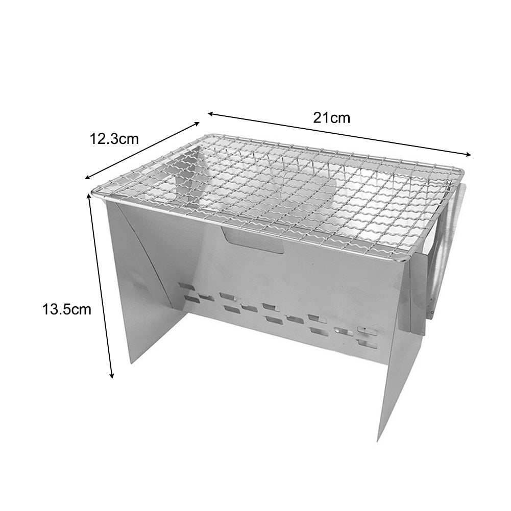 Maliben | Stainless Steel Portable Folding Camping Mini Grill