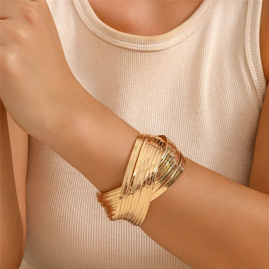 Maliben | Spiral Cross Wrap Bangle Bracelet