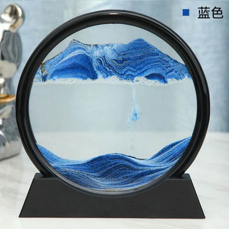Maliben | 3d Sand Picture Aurelia Flow | MovIng Sand Art in Glass | Relaxation & Decoration | Round Design