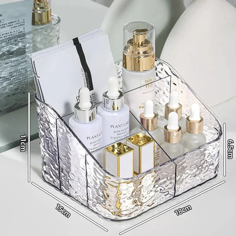 Maliben | Make-Up Organizer Box Clarylux | Water Wave Design | Large Capacity | Open Trapezoidal Shape