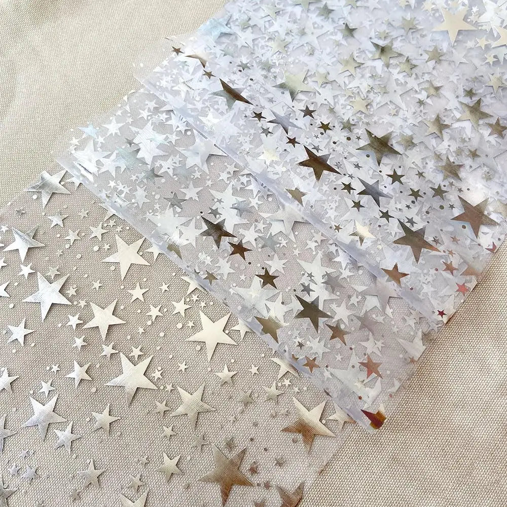 Maliben | Sparkling Table Runner "Stellaluxe" | Gold, Rose Gold Or Silver | Metallic Shimmering Mesh Runner With Star Pattern | For Parties & Dinner Decoration